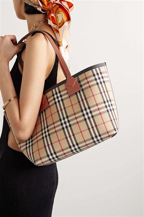 burberry double sided tote bag|Burberry checked canvas tote bag.